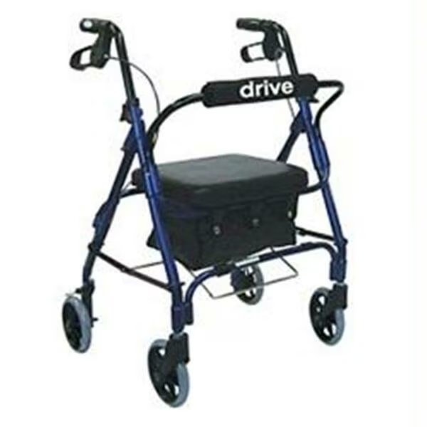 Junior Low Handle Rollator Walker With Padded Seat And Backrest, As Seen On Tv, Mfr#: 563-301PSBN-LTC